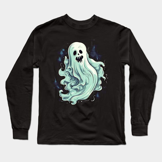 Eerie Halloween Ghoul Art - Spooky Season Delight Long Sleeve T-Shirt by Captain Peter Designs